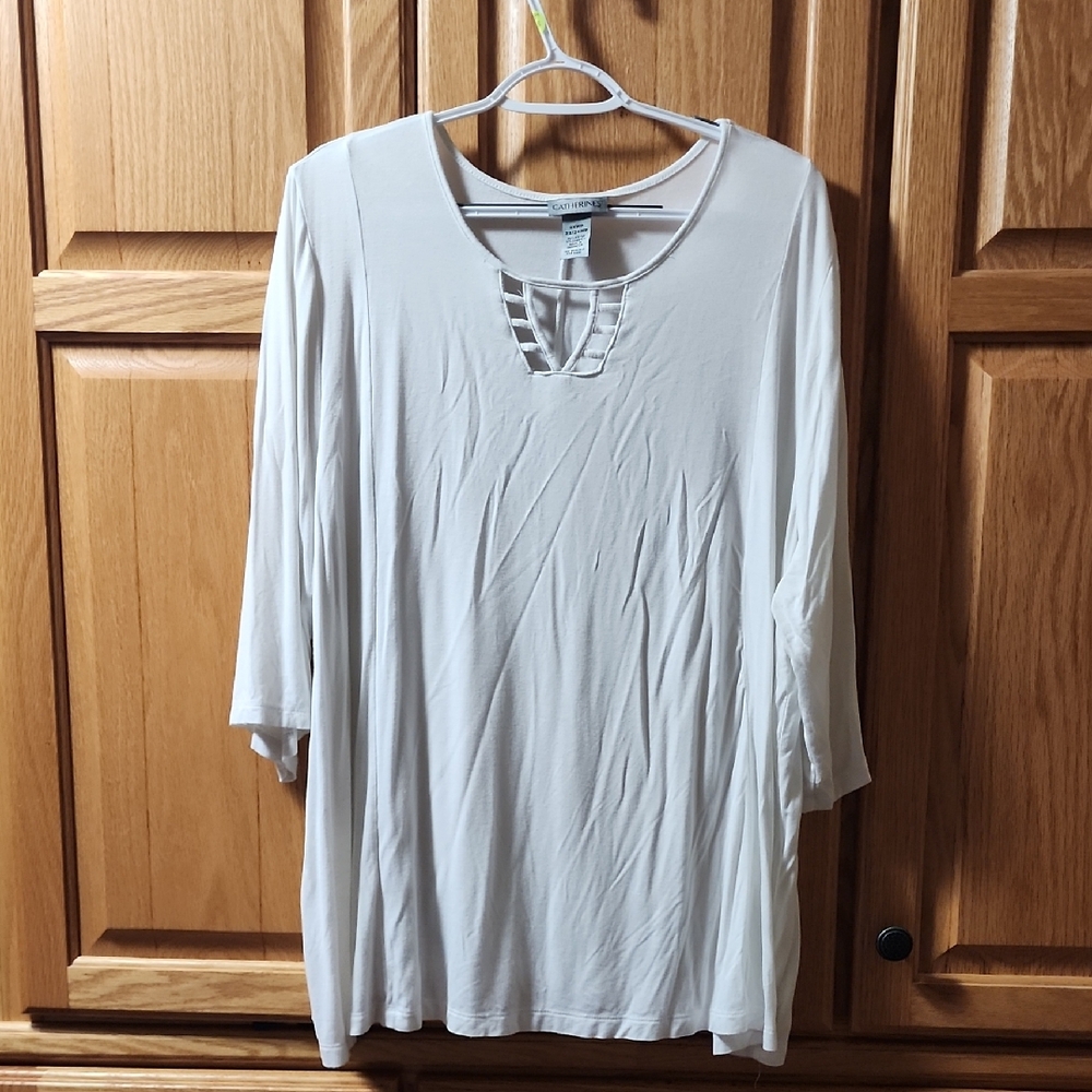 Catherines Cream/white 22/24wp 3/4 Sleeve Tunic